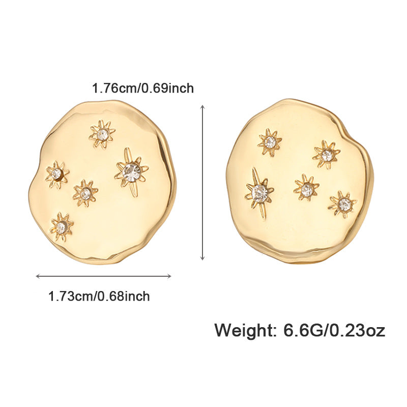 Retro Minimalist Rhinestone Bracelet and Earrings Set