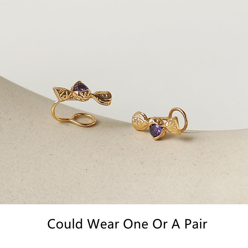 Amethyst Candy Ear Cuffs