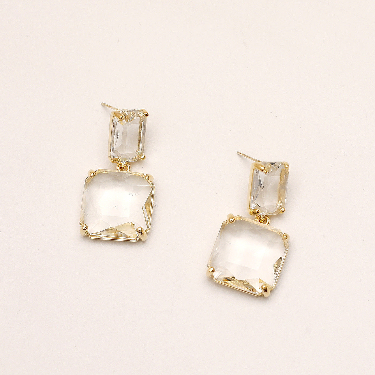 Crystal Cube Dangle Earrings