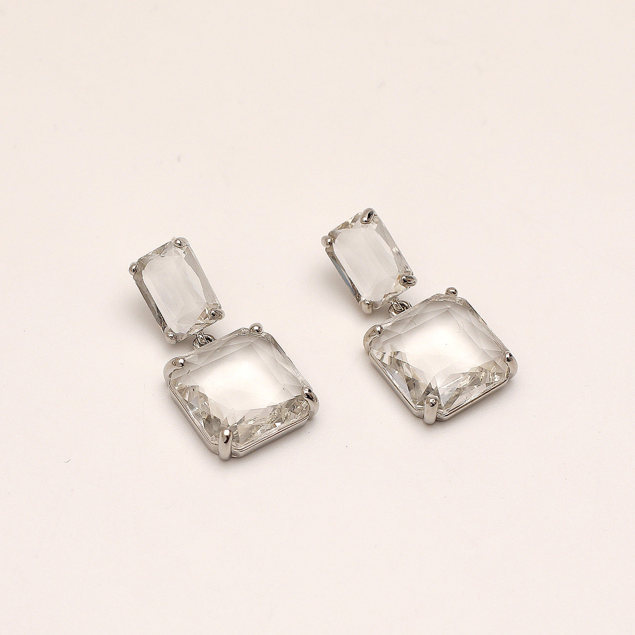 Crystal Cube Dangle Earrings