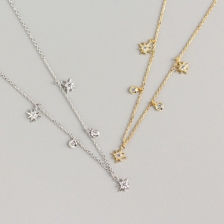 Crystal Stars Dangle Necklace