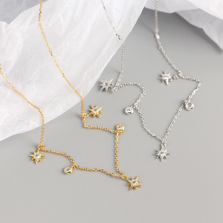 Crystal Stars Dangle Necklace
