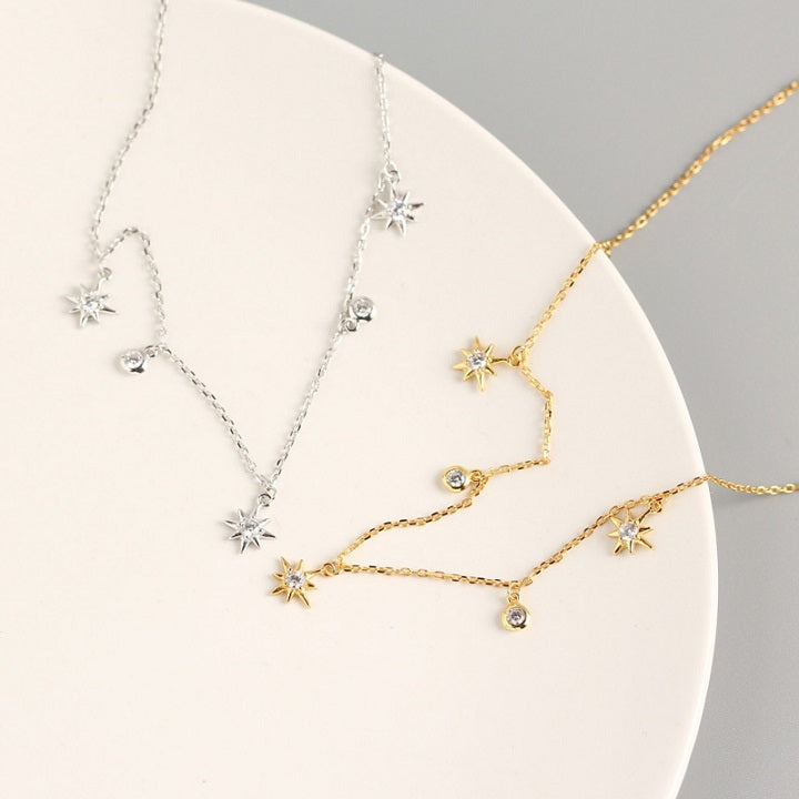 Crystal Stars Dangle Necklace