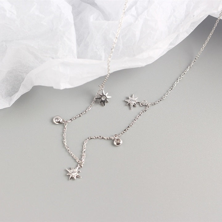 Crystal Stars Dangle Necklace