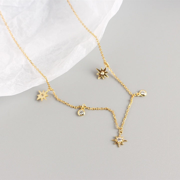 Crystal Stars Dangle Necklace