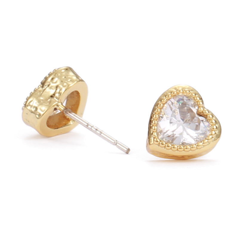 Diamond Heart Ear Studs