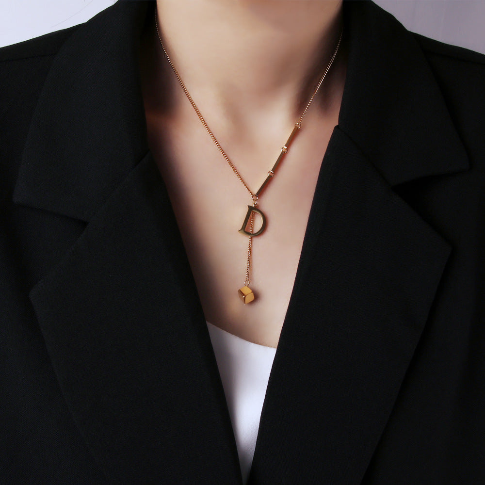 Hip-Hop D Pendant Necklace