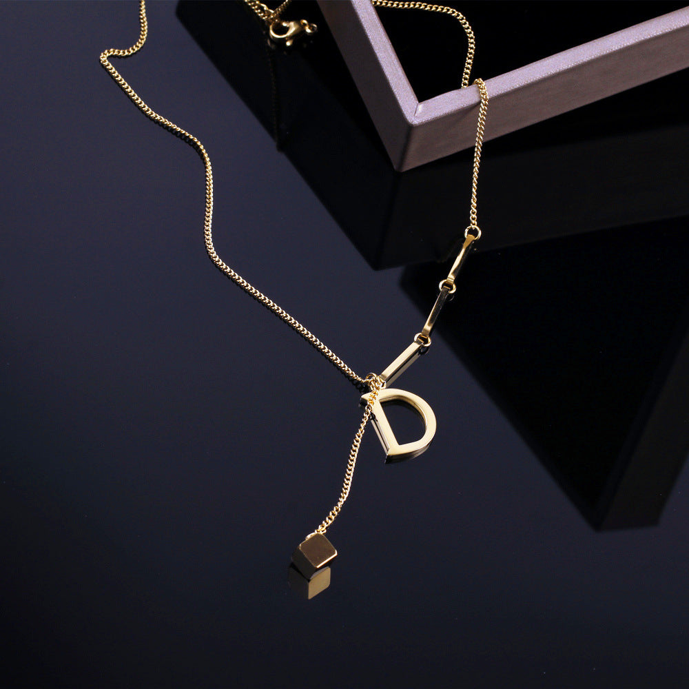 Hip-Hop D Pendant Necklace