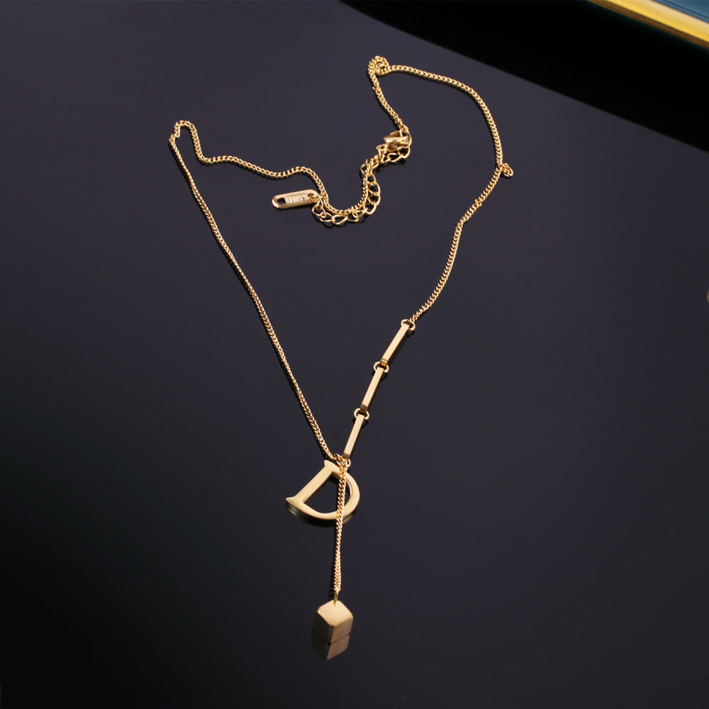 Hip-Hop D Pendant Necklace