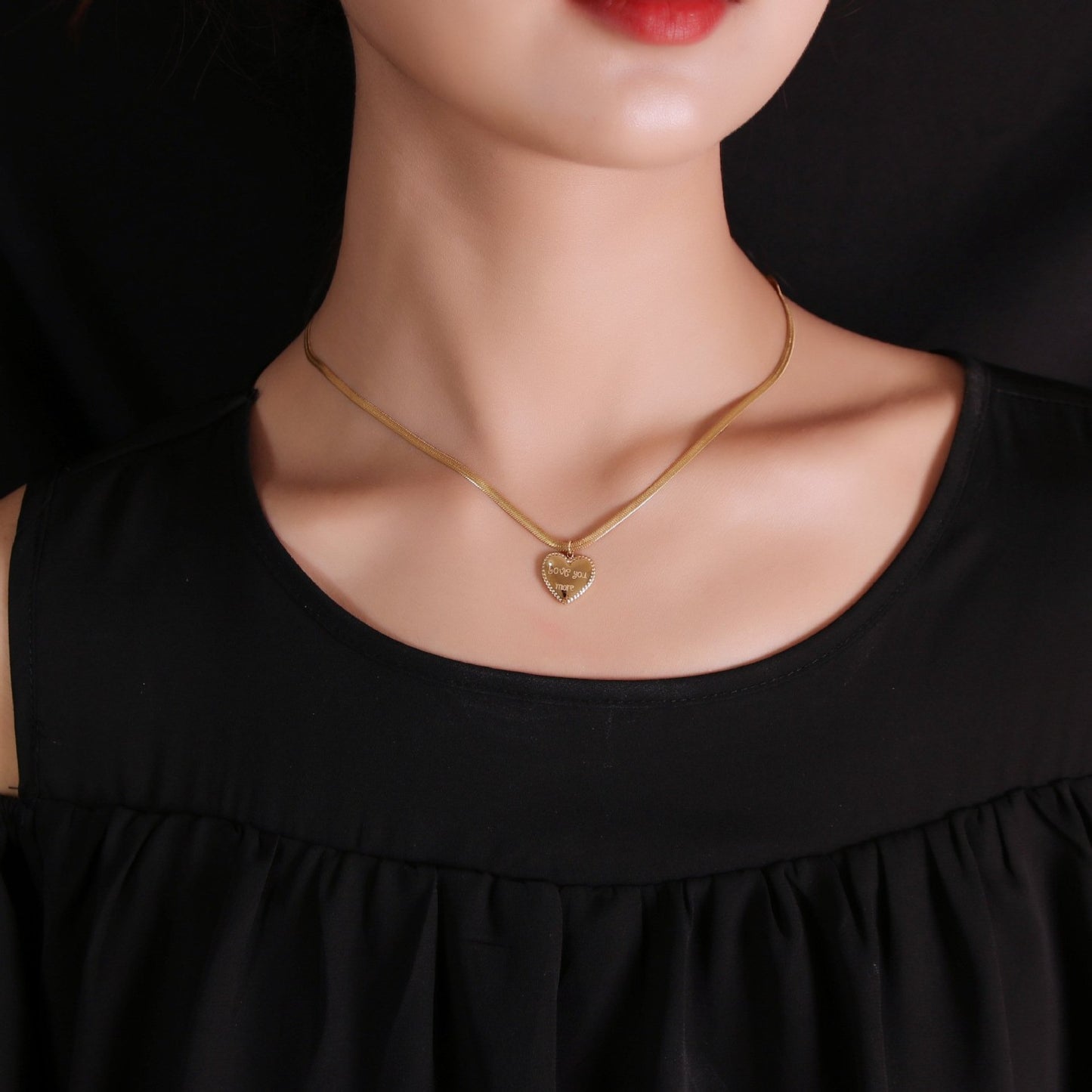 Love You More Heart Necklace