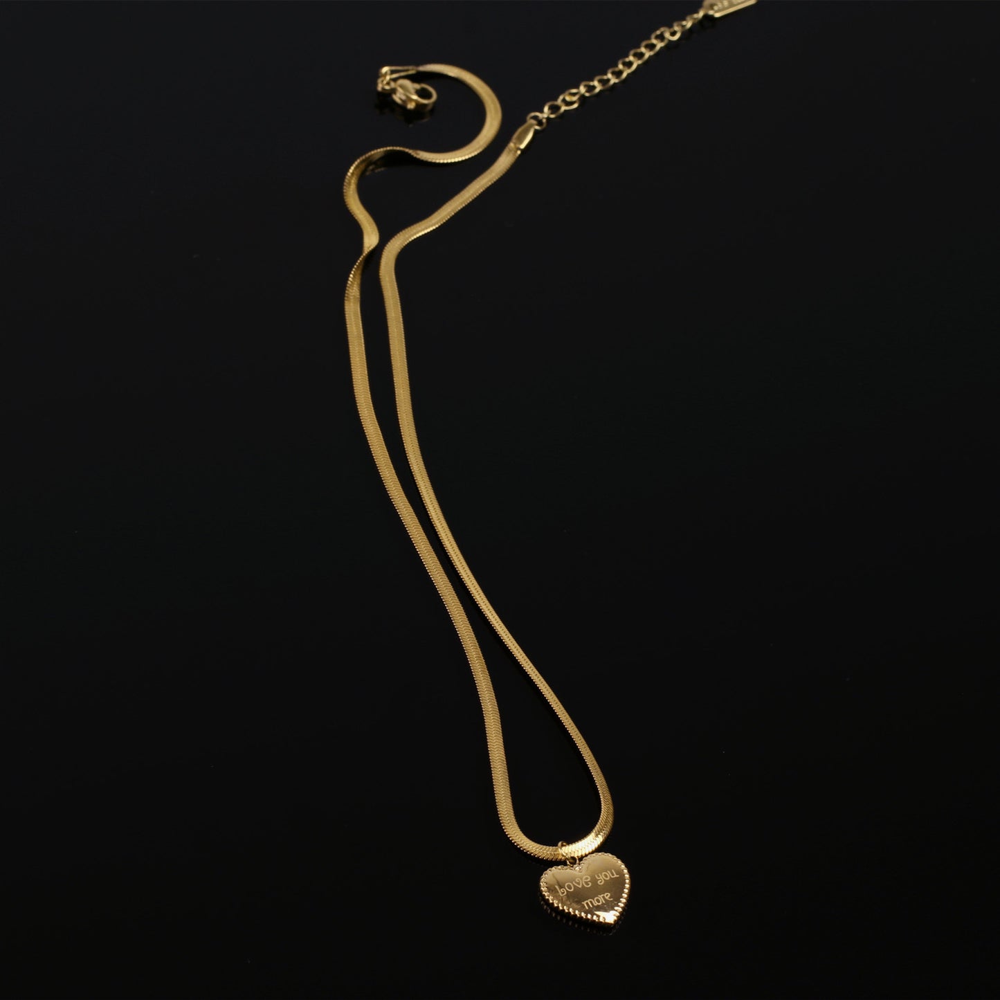 Love You More Heart Necklace