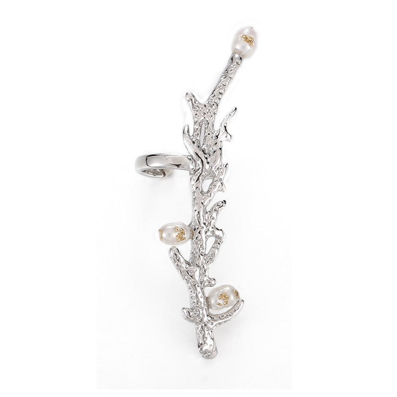 Pearl Bead Twig Ear Cuff