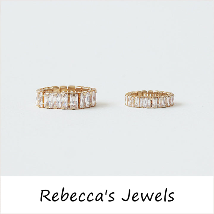 Sparkling Rectangle Zircon Ring