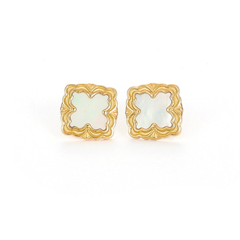 Vintage White Shell Earrings