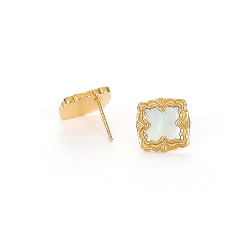 Vintage White Shell Earrings