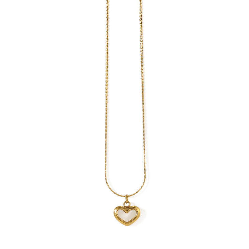 White Shell Heart Pendant Necklace