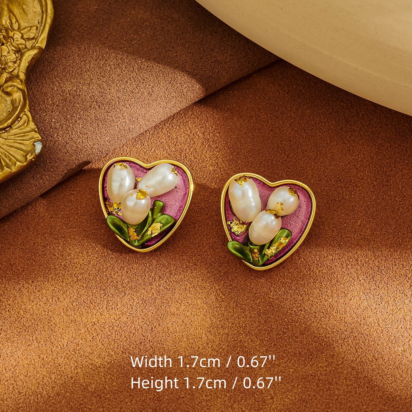 Enamel Oil Painting Vintage Stud Earrings