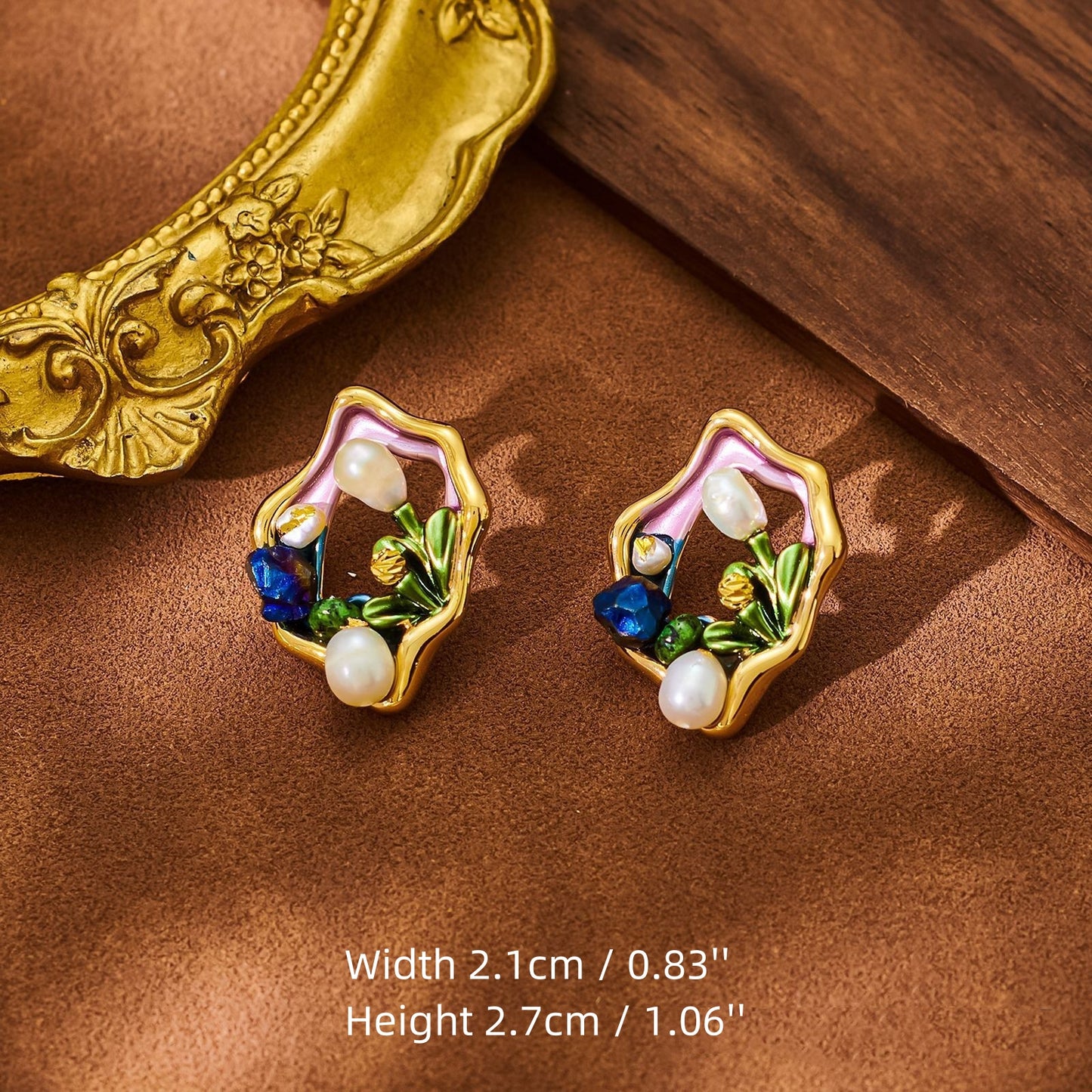 Enamel Oil Painting Grace Stud Earrings