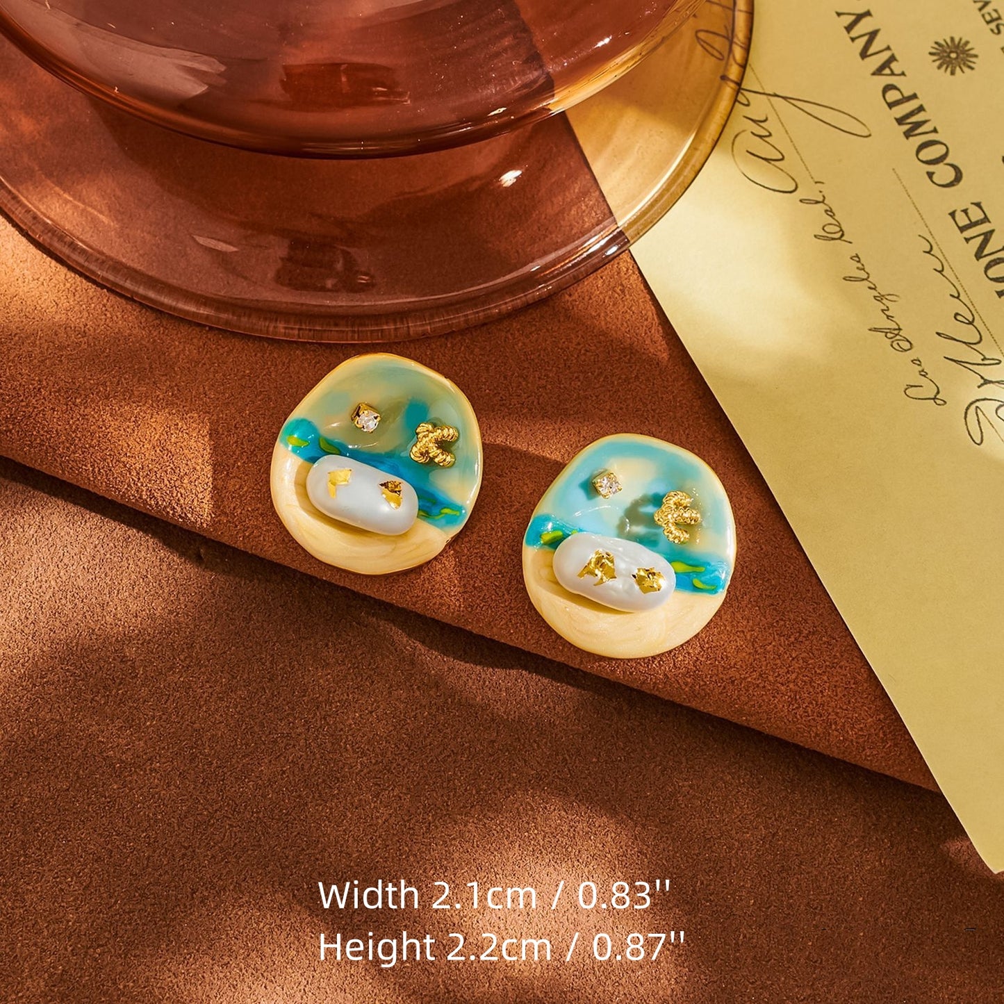 Enamel Oil Painting Grace Stud Earrings