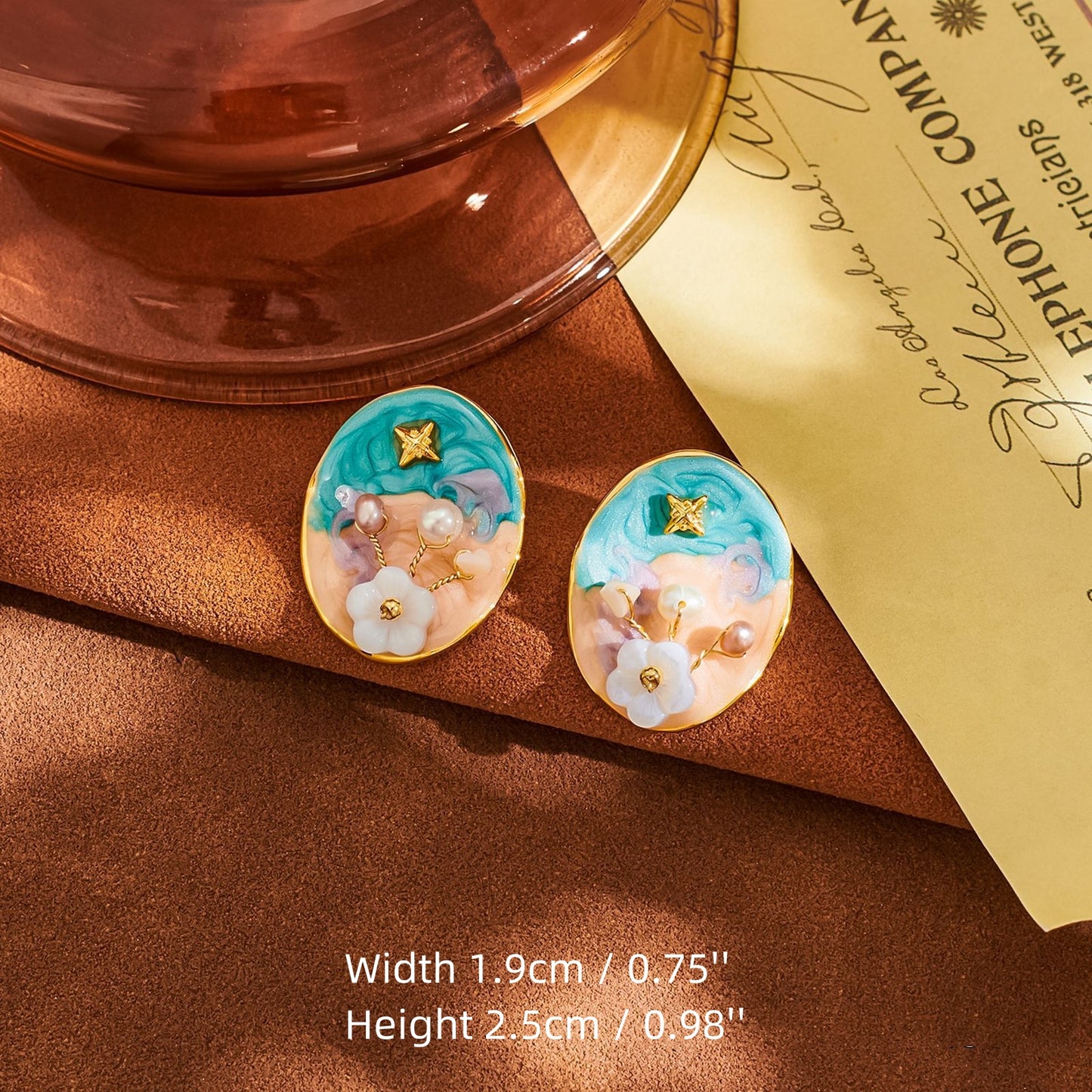 Enamel Oil Painting Grace Stud Earrings