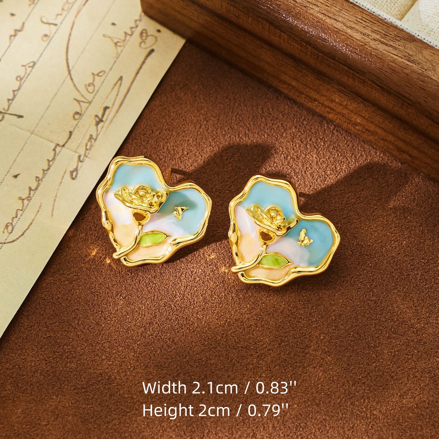 Enamel Oil Painting Grace Stud Earrings