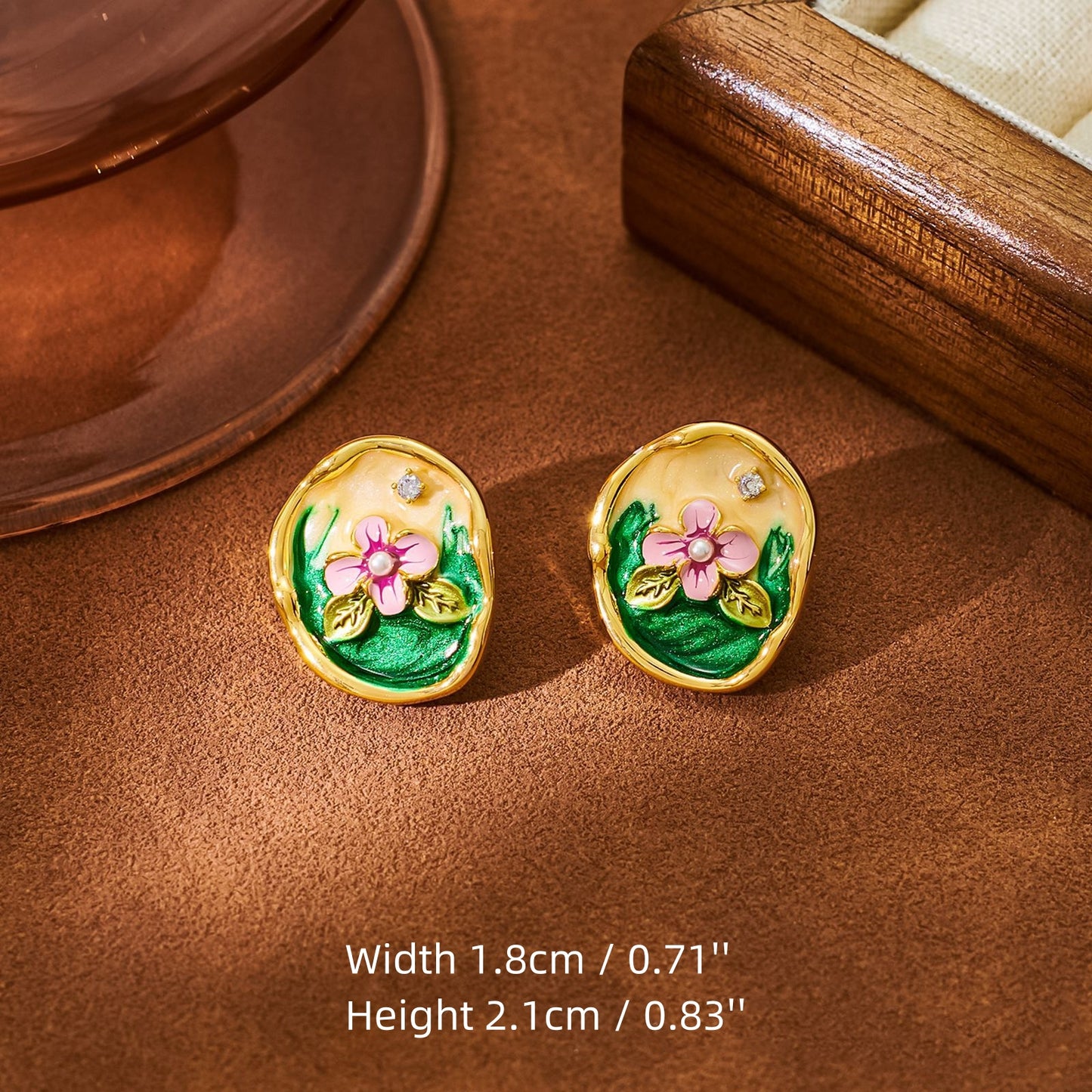 Enamel Oil Painting Grace Stud Earrings