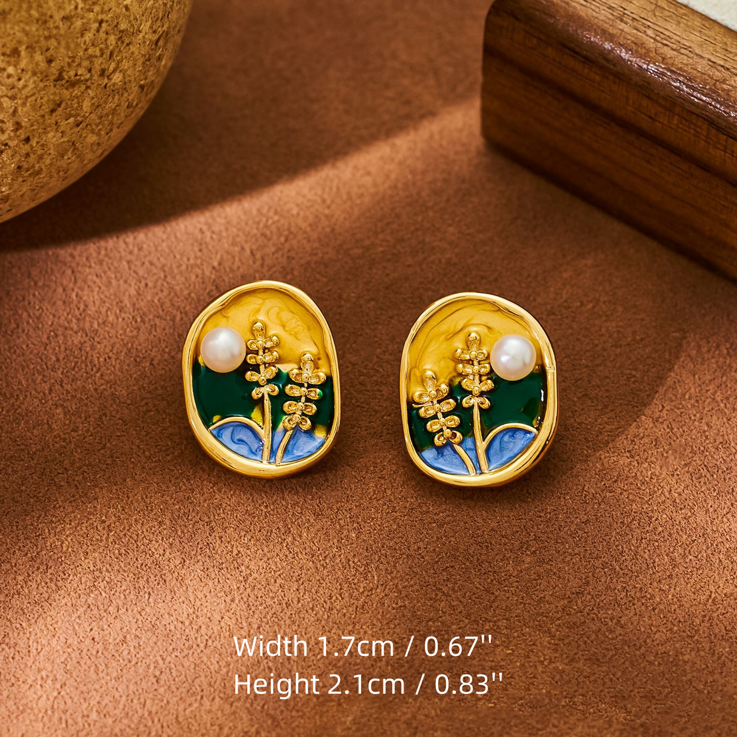 Enamel Oil Painting Grace Stud Earrings