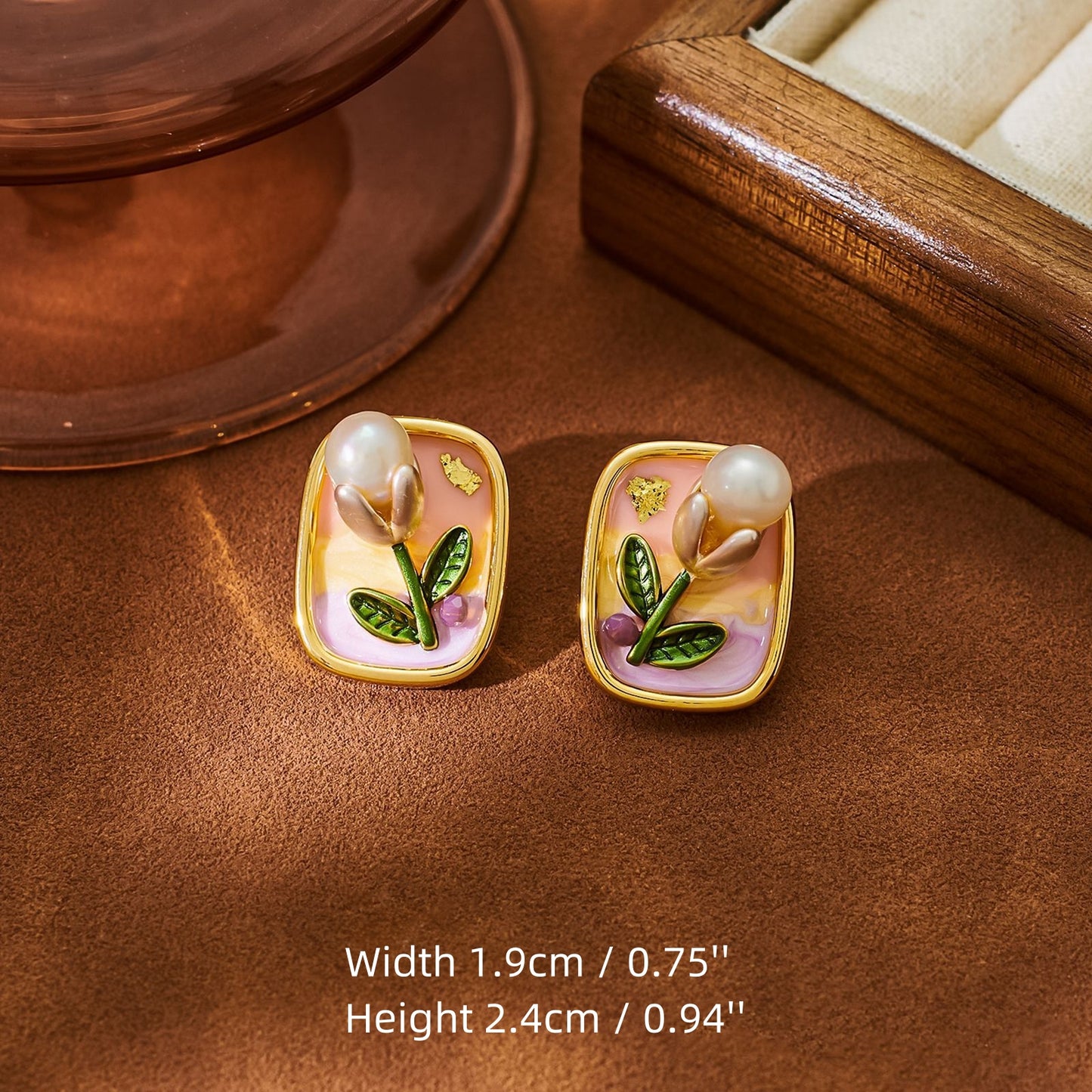 Enamel Oil Painting Grace Stud Earrings