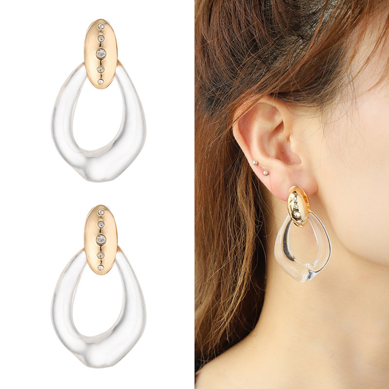 Modern Chic Crystal Resin Earrings