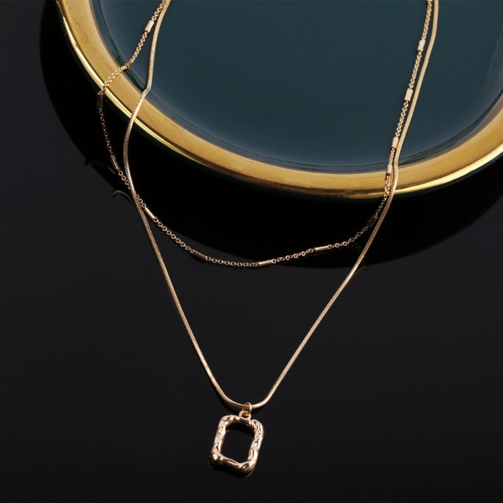 Double Layer Frame Necklace