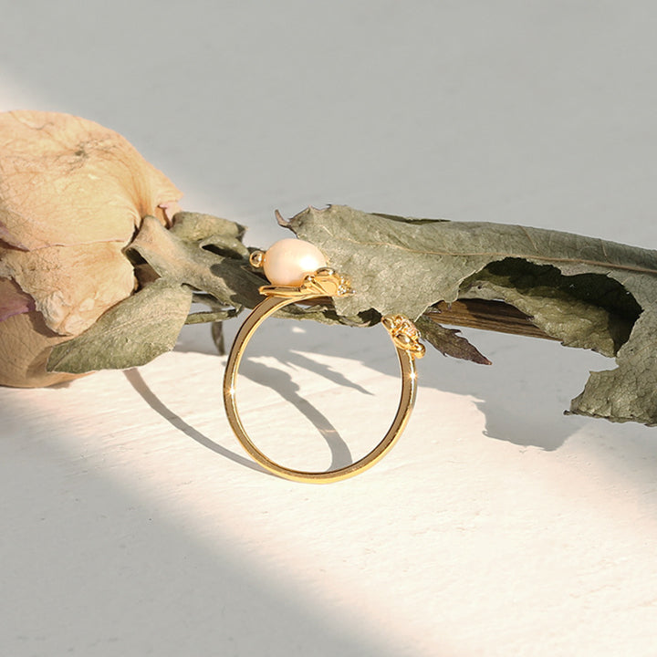 Bee and Flower Open Ring