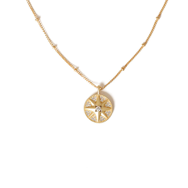 Diamond Compass and Oblong Necklace