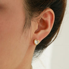 Load image into Gallery viewer, Diamond Heart Ear Studs
