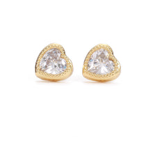 Load image into Gallery viewer, Diamond Heart Ear Studs
