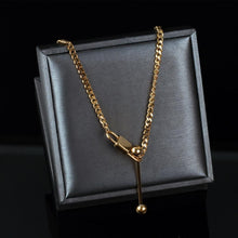 Load image into Gallery viewer, Lock and Bar Pendant Necklace
